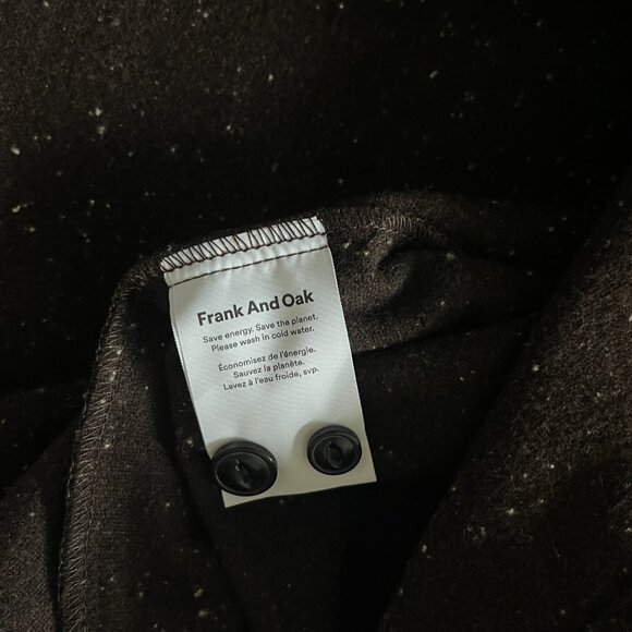 New Frank & Oak Brown Button-Down Shirt – XS, Unisex Fit – Tweed, Textured, Fall - Picture 7 of 10